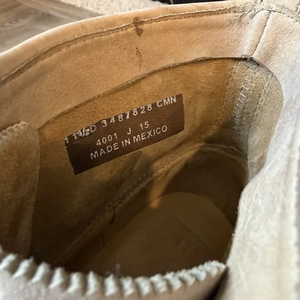 Frye Phillip Lug Workboot 87828 Mens 11.5 D Cement Leather Lace Up Boots